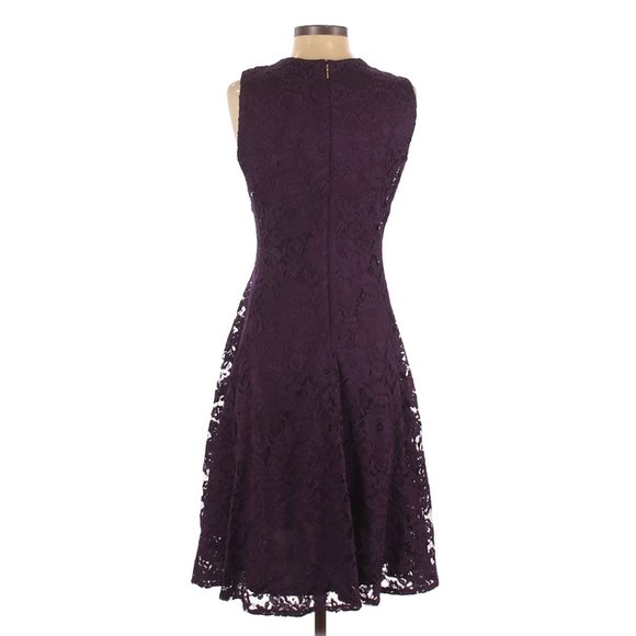 DKNY Purple Lace Fit & Flare Dress sz 2 NEW NWT - Picture 5 of 10